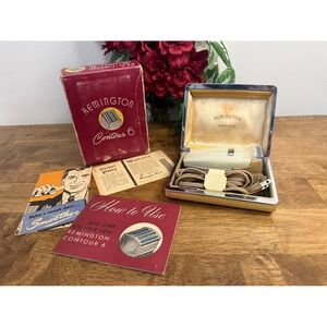 Vintage Remington‎ Contour 6 Electric Shaver Model 648 Complete Set Holiday